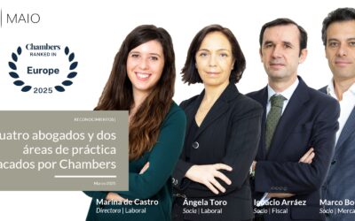 Chambers Europe 2025 destaca a cuatro abogados y dos áreas de práctica de la firma