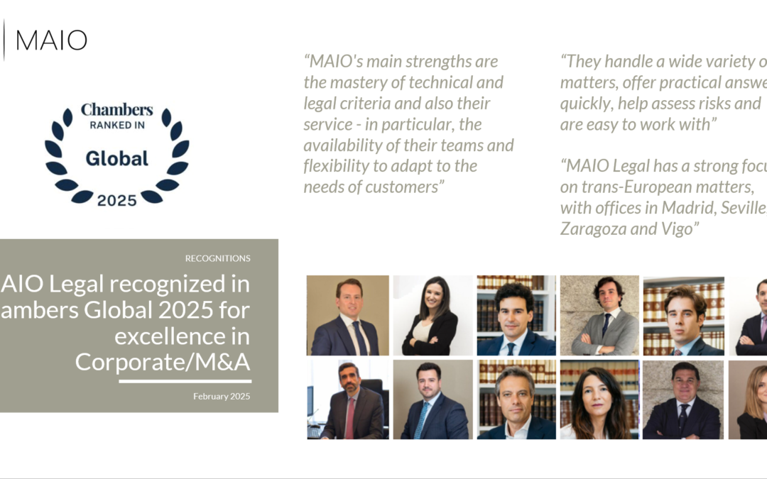 MAIO Legal recognized in Chambers Global 2025 for excellence in Corporate/M&A