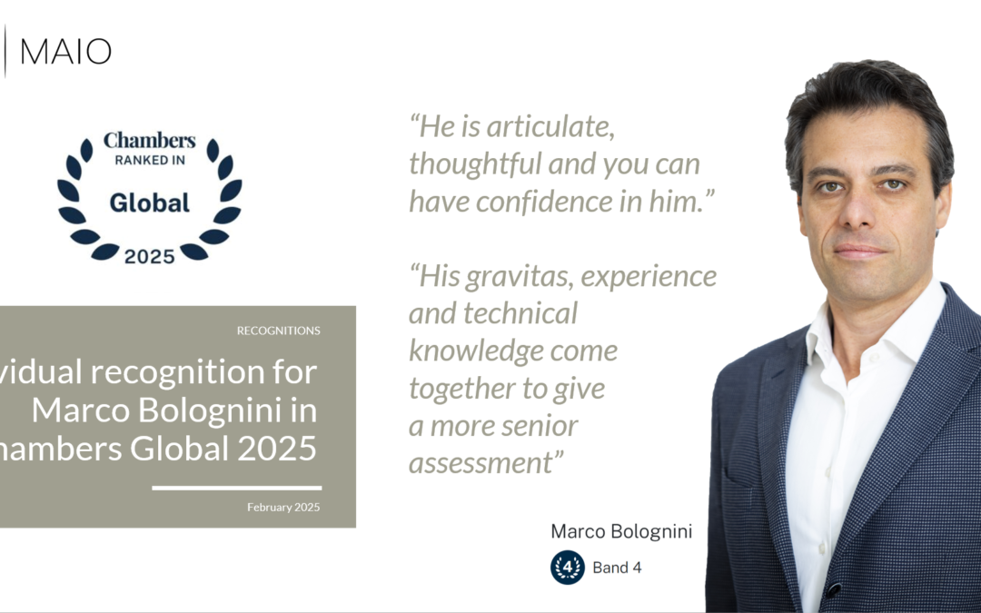 Individual recognition for Marco Bolognini in Chambers Global 2025